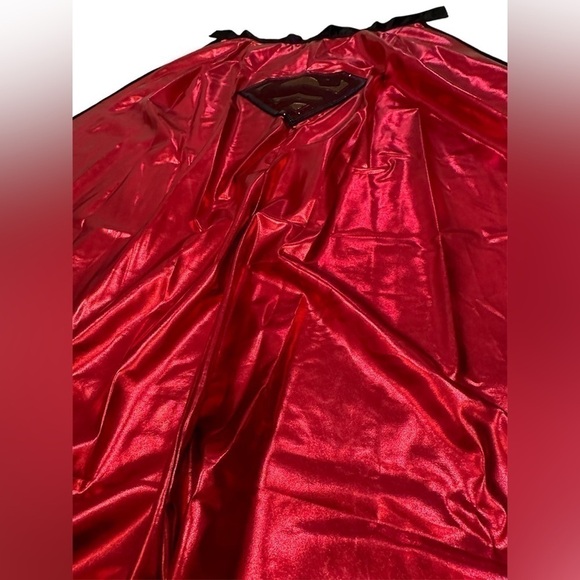 Superman Red Shimmery Shiny Cape with Superhero Logo on Back - Picture 5 of 10